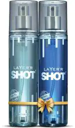 Layer'r Shot Deodorant Spray Combo for Men 135 ml (Pack of 1 Silver Power Play, 1 Deep Desire)
