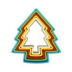Baker's Cutlery Stainless Steel Christmas Tree Shape Cookie Cutter Mold For Biscuit Sandwich 5 Pc