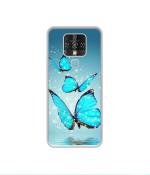 Casotec Flying Butterflies Design Printed Silicon Soft TPU Back Case Cover for Tecno Camon 16