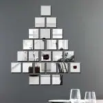 Bikri Kendra - Big Square 24 Silver Mirror Stickers for Wall, Wall Stickers, Acrylic Mirror Decor Sticker, Wall Mirror Stickers, Square Wall Stickers for Hall Room, Bed Room, Kitchen. (Non Glass)