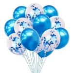 Orama Pack of 18 Pcs Blue Latex & Confetti balloons for boys birthday decoration items (Blue Latex & Confetti balloons)