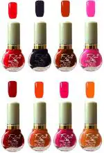 OUR Beauty Multicolor Extra Shine Long Wear Durable Nail Polish Ks28, 48 ml (Pack Of 8)