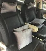 Lushomes car pillows and cushions, Textured Grey car pillow, cushion for car, pillows for car, car pillow set of 6, car cushion set(4 pc Cushions-12 x 12 inches & 2 pcs Neck Rest Pillow 6x10 inches)