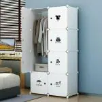 KriShyam 8 Door Plastic Sheet Wardrobe Storage Rack Closest Organizer for Clothes Kids Living Room Bedroom Small Accessories/bookcase/toys