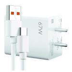 mPix 67 Watt High Speed Charger Combo | Adapter and Type C Cable |Compatible with Note 8 pro And All Note Series