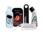 Sheppits Premium Shoe Shiner (Neutral), Shoe Cleaner (Natural), Shoe Horn (Black), Liquid Shoe Polish (Natural), & Sneakers Sports Shoes Laces (White) Combo | Shoe Care Kit