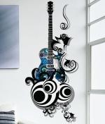 HOMETALES Guitar Wall Sticker ( 65 cm x 150 cm )
