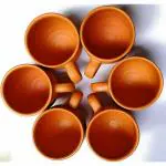 VASU CREATION Clay Tea Cups Set of 6, Earthen Brown