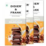 Didier & Frank Chocolate Crunchy Hazelnut Milk Chocolate 50g, Pack of 3 (Gift Pack)