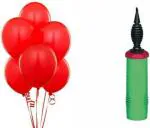 FANEX Solid Shiny Balloon with Pump (Pack of 50)