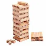 48 Pieces Jenga Blocks Timber Tower Tumbling Game for Kids and Adults