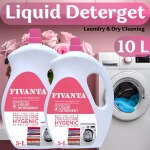 fivanta Genteel Liquid Detergent Pink 10Liter for Top Load & Front Load Washing Machine | Suitable for All Fabrics | Skin Safe, Baby Safe