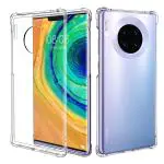 Lustree Huawei Mate 30 Pro Transparent Silicone Anti Dust and Shock Proof Mobile Back Cover - 18 x 5 x 0.05 cm