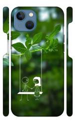 YAPZONE Cute Couple Art |Designer Printed Hard Back Cover for Apple iPhone 13 Premium & Attractive Case for Your Smartphone