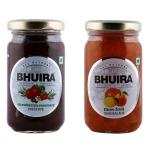 Bhuira|All Natural Jam Strawberry Preserve & Three Fruit Marmalade-240g each|No Added preservatives|No Artifical Color Added|Pack of 2