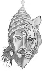 Ordershock Shivaji with Tiger Design Tattoo