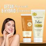 Glamveda Detan Face Wash & Hybrid Sunscreen Lotion Spf 50 PA+++ Moisturize & Protect & Tan Removal