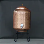 Indian Bartan Copper Water Dispenser Hammered 8 ltr