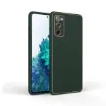 Trifty Genuine Leather Chrome Back Covers Compatible with Samsung Galaxy S20FE - Black