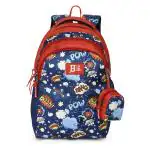 Nasher Miles Tic Tac Toe Boom Kids Backpack | 30L | 3 Compartments | Casual Bags | Navy Blue