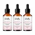 Globus Remedies Glycolic & Salicylic Acid Anti Acne Face Serum, Reduces Pimples and Unclogs Pores, For Oily & Acne Prone Skin, 50ml, Set of 3
