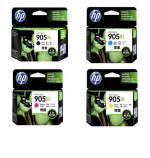 HP 905 XL Black, Cyan, Magenta & Yellow set of 4 Ink cartridges.