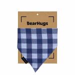 Bearhugs Everyday Wear Adjustable Cotton Bandanas for Dogs & Cats (Pack of 1, Blue & White, Large)