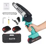 Sadaiv Nipun Dil Se Desh Seva ELETR Mini Cordless Chainsaw Dual Battery (21Vx2), 4inch Cutting Area