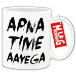 Mug Morning Apna Time Aayega Coffee Mug Gully Boy Coffee Mug with Inspirational Quotes Coffee Mugs with Motivational Quotes Ceramic Printed Custom Design Under 200