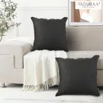Faburaa 20x20 Inches Sofa Pillow Cover, Square Cushion Cover (Black, 20x20 Inches, Pack of 2)