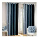 Z-Rox Grey Polyresin Long Cursh Windows Curtains, 5X4 (Set Of 2)