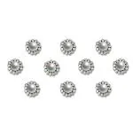 Comet Busters White Pearl Bindi With Silver Stone Border (8mm) (BIN2000) Pack of 1