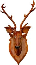BK ART & CRAFTS Brown Wood Deer Head Showpiece 42 cm BIK-DE-HE-C-BR-42-SP