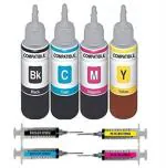 ANG Refill Ink for HP DeskJet 2138 All-in-One Ink Advantage Colour Printer with- 4 Syringe -100 ML Each Bottle Multi Color Ink Cartridge (Black, Magenta, Cyan, Yellow)