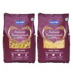 Keya Gourmet Combo | Penne Rigate x1, Spirali Fusilli Pasta x 1 | Pack of 2 x 500