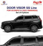 FALCON CAR DOOR/RAIN VISORS WITH SILVER LINE FOR SCORPIO N 2022