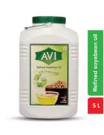 AV GROUP Refined Soyabean Oil Cooking Oil | Perfect for Deep Frying Baking Roasting-5 Liter Can