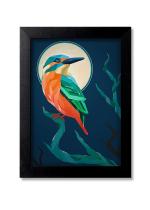 Blue Nexus Colorful Bird Nature Wall Poster with Wall Frame Room Art Painting Collection A4 size 10x13