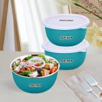 TOPMTOP Microwave Safe Bowl Set Food Serving Bowl each bowl 450ml (pack of 3) Green