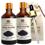 Puroelite Premium Cold Pressed Black Seed Oil,100% Pure & Natural for Face, Hair, Body Glass bottle with dropper, 100 ml+100 ML (Pack of 2)