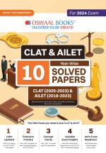 Oswaal CLAT & AILET Year-wise Solved Papers Book (For 2024 Exam)_oswaal books
