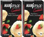 Manforce Strawberry & Vanilla Dotted-Ring Cocktail (2 Boxes, 10 Condoms in Each Box)