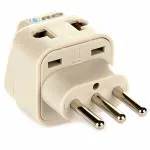 OREI India to Italy, Libya, Chile & More (Type L) Travel Adapter Plug - 2 in 1 - CE Certified - RoHS Compliant - White Color (DB-12A)