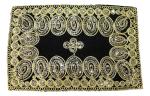 Relible Black Puja Altar Cloth For Multipurpose Use For Home Mandir, Temple, God & Goddess Assan 9 x 7 inch