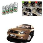 Feelitson Silver Car Auto Tire Pressure Monitor Tire Gauge Alert Sensor Indicator Valve Caps For Baleno Old (Pack Of 4)