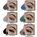 Looks United Metallic Long Lasting Intense Single Stroke Fashion Eyeliner (Metallic Charcoal, Metallic Blue Orchid, Metallic Pearl River Silver, Metallic Forest Green, Metallic Coal Black, Metallic Brunette Brown )Pack Of 6