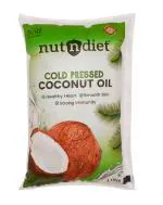 nutndiet Cold Pressed Coconut Oil For Body Massage Oil, Hair Care, Skin Care And Cooking, Pouch 1 Litre