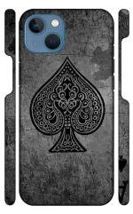 YAPZONE Funky Ace Card on Grey Background - |Designer Printed Hard Back Cover for Apple iPhone 13 Mini Premium & Attractive Case for Your Smartphone