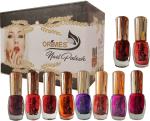 Orimes Nail Polish with Stunning Maroon, Blue, Magenta, Red, Pink, Orange, Rose Color(Pack Of 5)