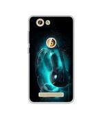 Casotec Cool Headphone Design Printed Silicon Soft TPU Back Case Cover for Gionee F103 Pro